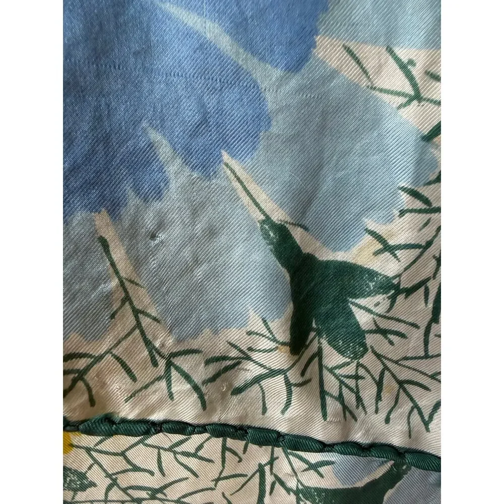Vintage 1970s Vera Neumann Floral Silk Scarf 14” x 44” Mod‎ Cottagecore Bridal